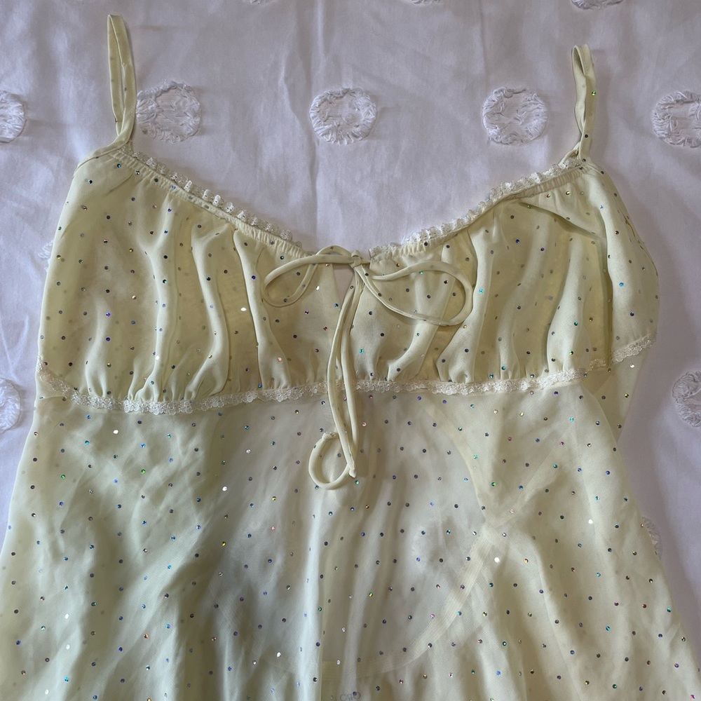 yellow slip dress